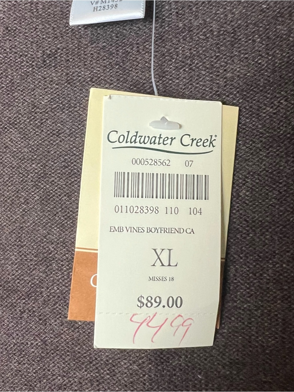 Coldwater Creek Women’s NWT Brown Damask Embossed Button Cardigan Sweater Sz XL - Picture 6 of 6